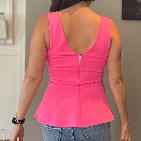 Express Neon Pink Fit & Flare Tank Top - Picture 3 of 7